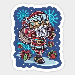 Christmas Santa Claus Robot Sticker